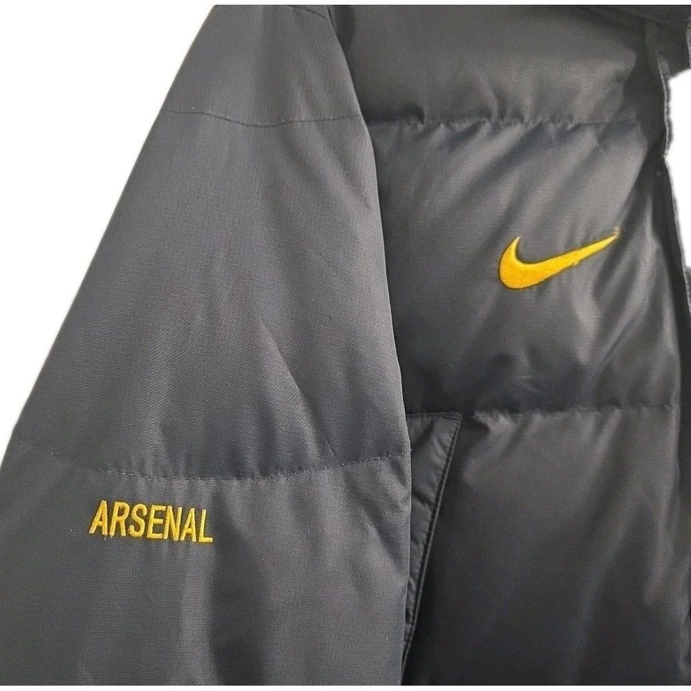 Nike Fit Arsenal Nylon Down Dark Grey Jacket Size M Football Soccer FLY EMIRATES